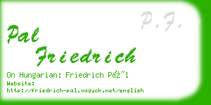 pal friedrich business card